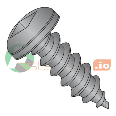 Newport Fasteners Sheet Metal Screw, #8 x 3/8 in, Black Oxide Steel Pan Head Square Drive, 10000 PK 655043
